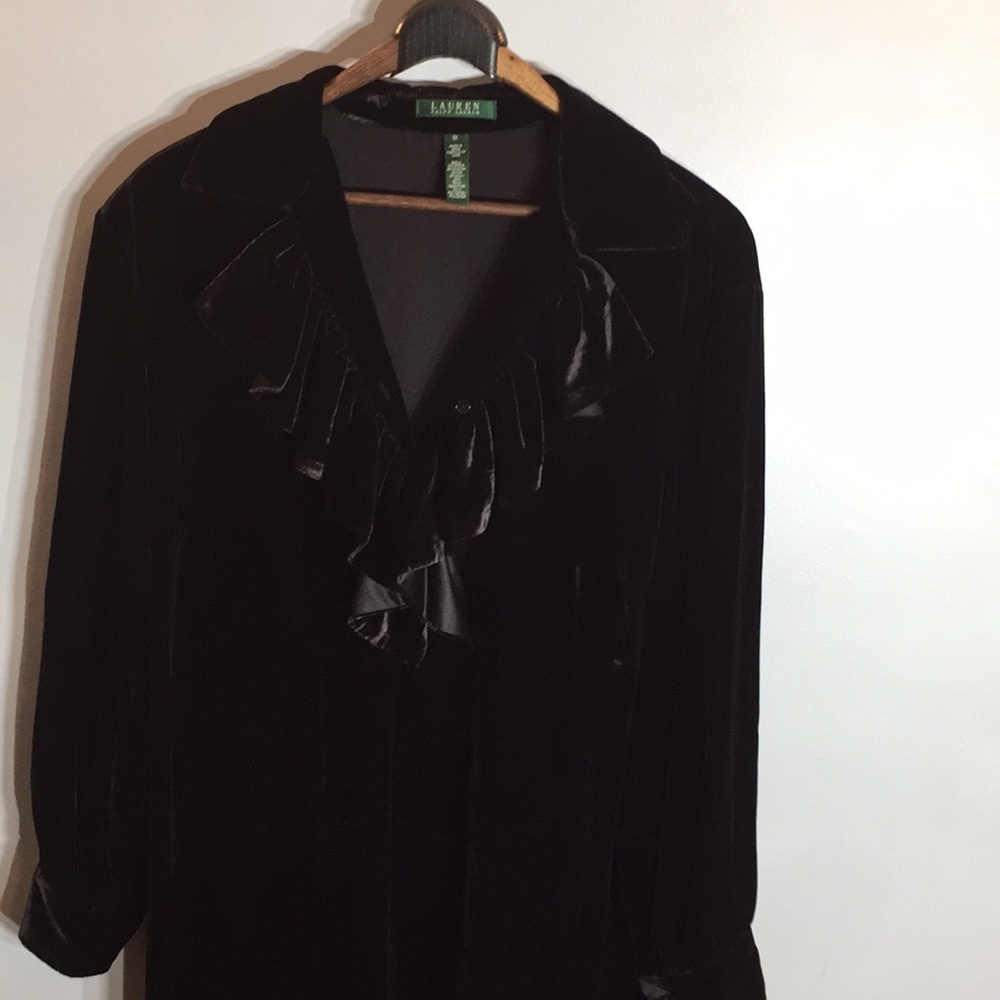 Beautiful black LRL velvet dress top-size 1X
